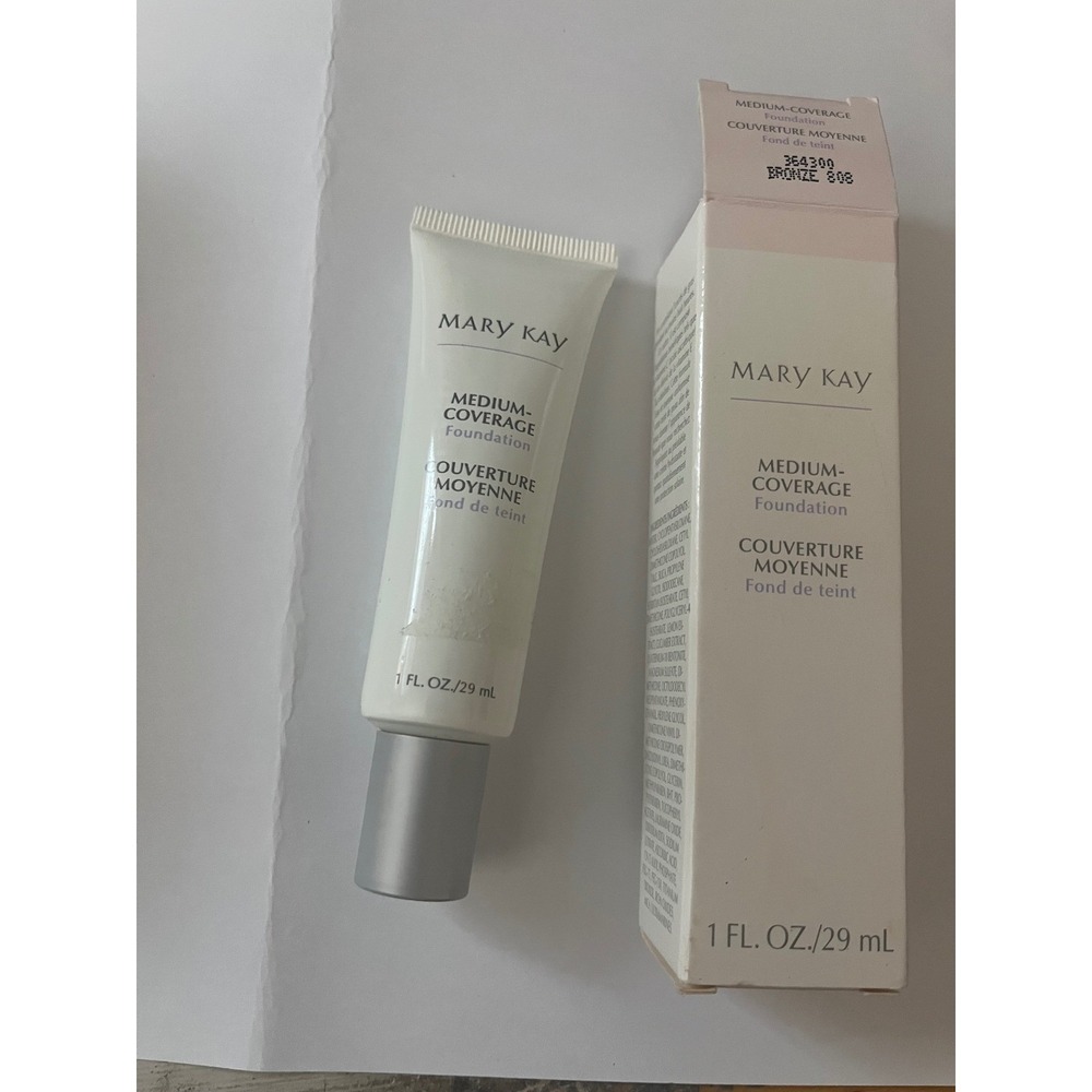New Mary Kay Medium Coverage Foundation Bronze 808 Narrow Gray Cap